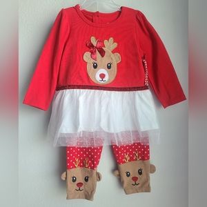 Adorable 2 Piece Christmas Reindeer Set, Sz 18-24M